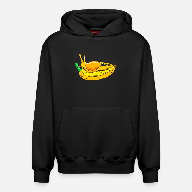 escargot banane - Sweat à capuche unisexe décontracté en coton biologique – de SPREAD - noir
