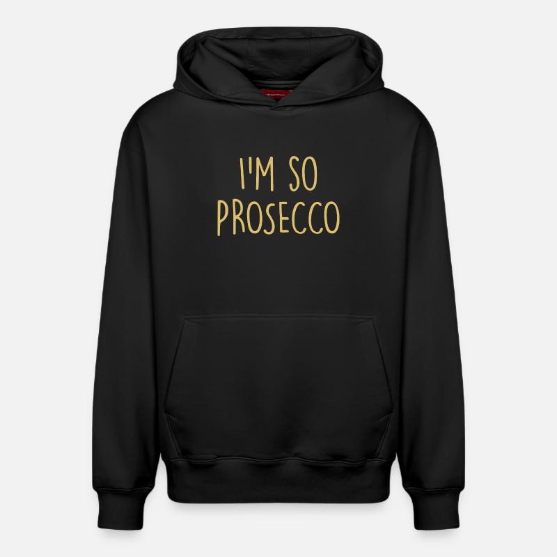 Le Prosecco - Sweat à capuche unisexe décontracté en coton biologique – de SPREAD - noir