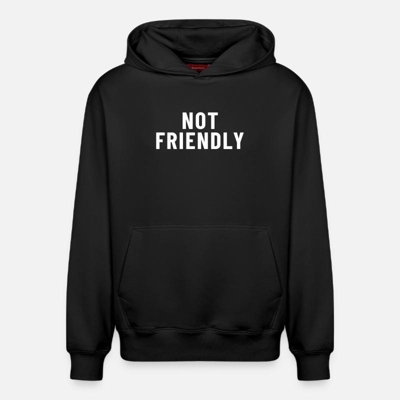 Not Friendly - Relaxed Unisex Organic Hoodie – von SPREAD - Schwarz