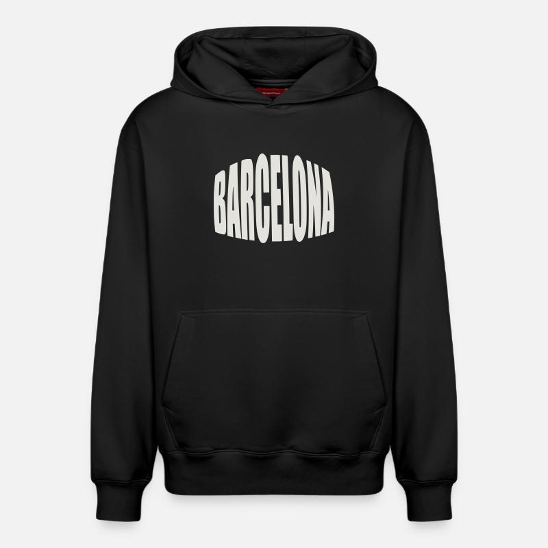 Logo Grand du Barcelone - Sweat à capuche unisexe décontracté en coton biologique – de SPREAD - noir
