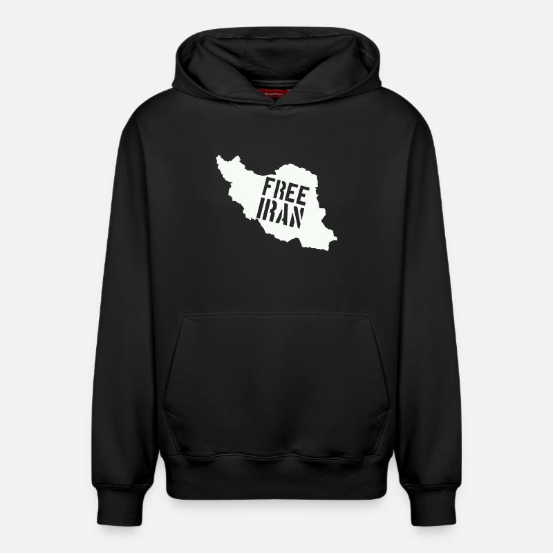 Iran Liberté Iran Libérer l’Iran - Sweat à capuche unisexe décontracté en coton biologique – de SPREAD - noir