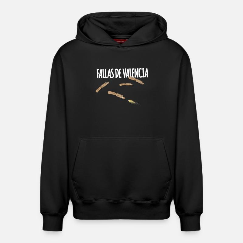 Fallas De Valencia Trueno - Sweat à capuche unisexe décontracté en coton biologique – de SPREAD - noir