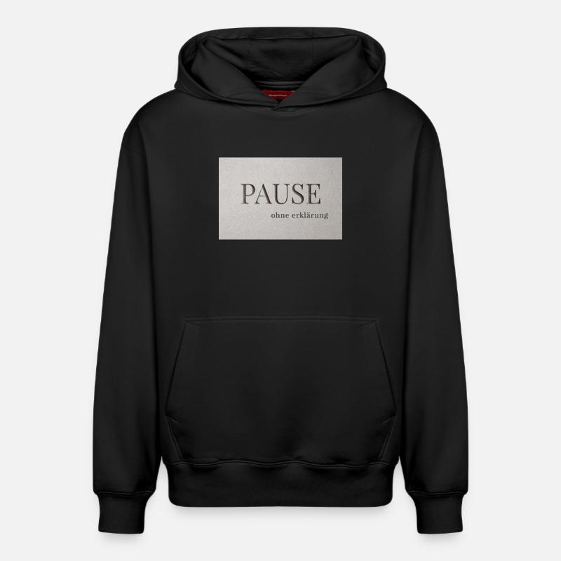 Pause – sans explication - Sweat à capuche unisexe décontracté en coton biologique – de SPREAD - noir