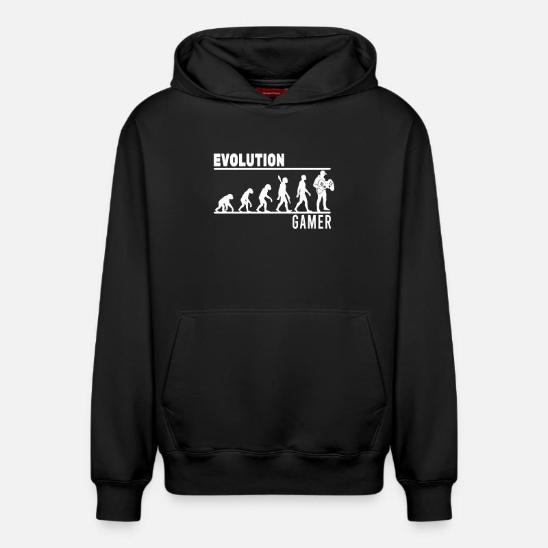 evolution gamer - Relaxed Unisex Organic Hoodie – von SPREAD - Schwarz
