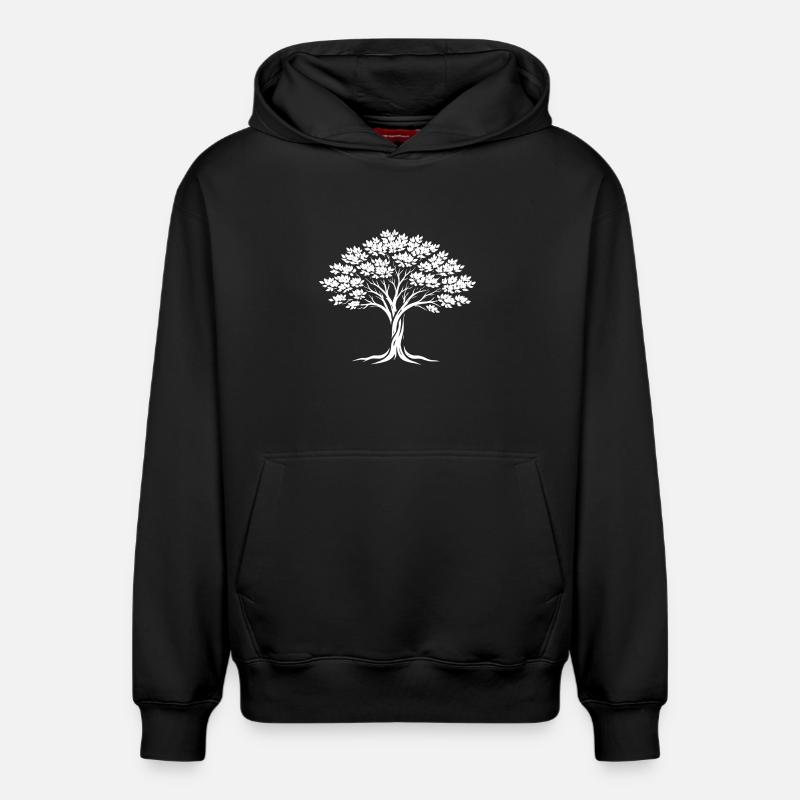Silhouette de l’Arbre de Vie - Sweat à capuche unisexe décontracté en coton biologique – de SPREAD - noir