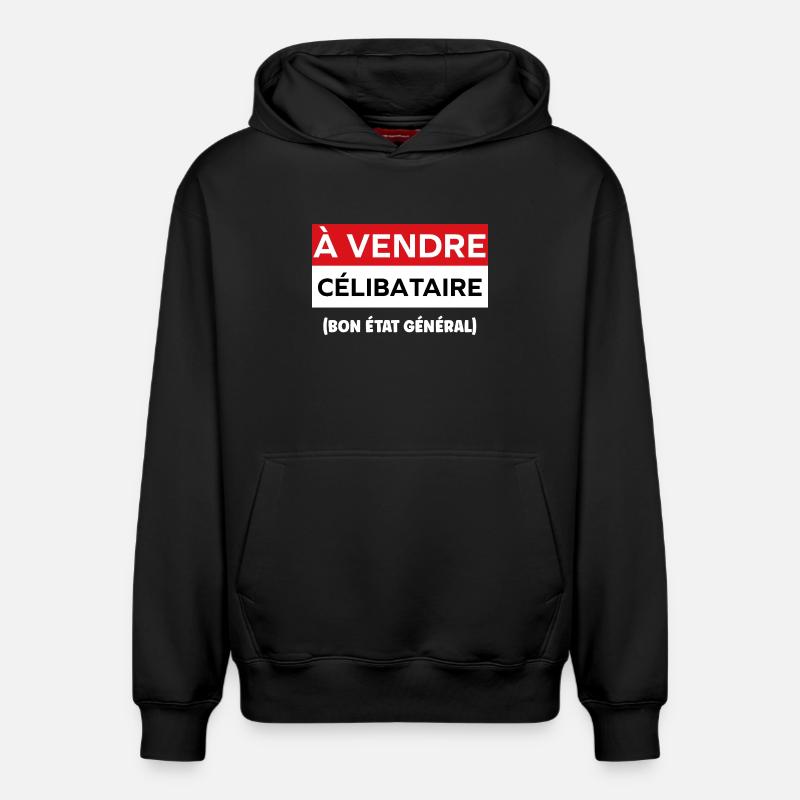 célibataire - Sweat à capuche unisexe décontracté en coton biologique – de SPREAD - noir
