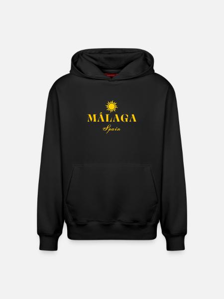 Malaga Sonnenemblem Spanien - Relaxed Unisex Organic Hoodie – von SPREAD - Schwarz