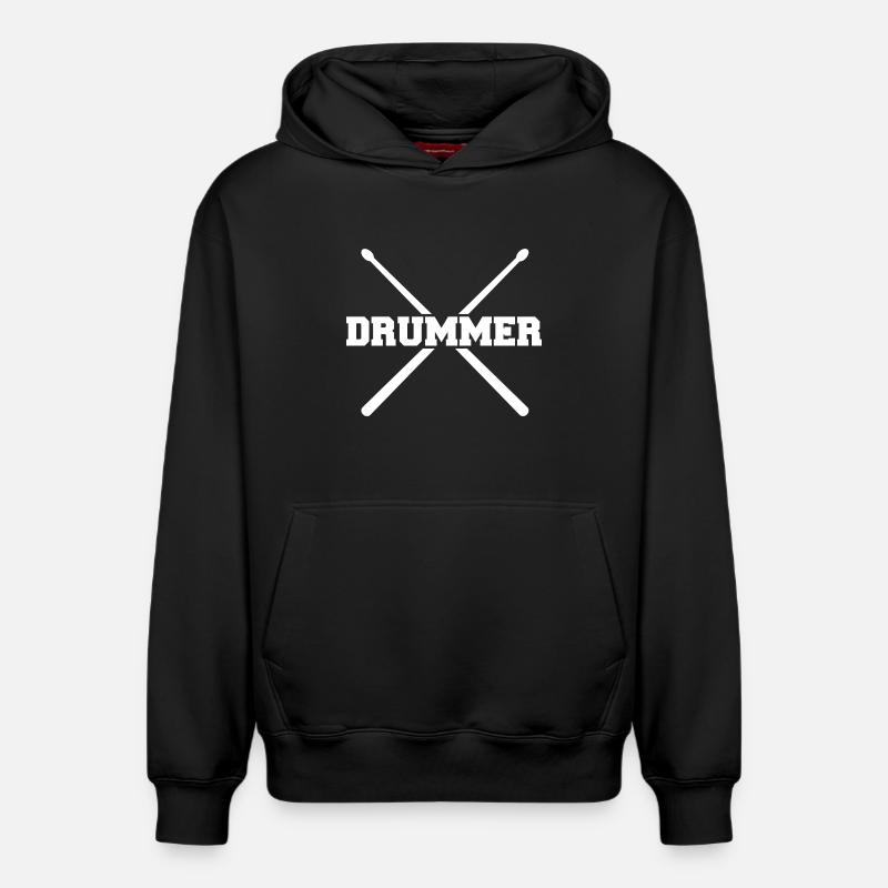 Baguettes de batteur - Batterie - Sweat à capuche unisexe décontracté en coton biologique – de SPREAD - noir
