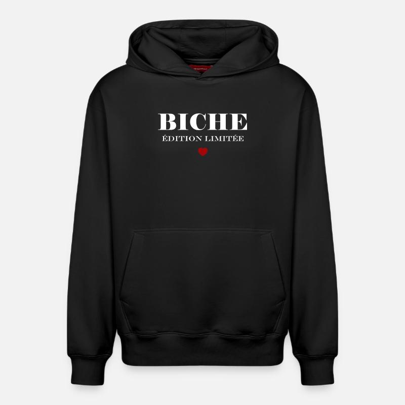 Biche - Sweat à capuche unisexe décontracté en coton biologique – de SPREAD - noir