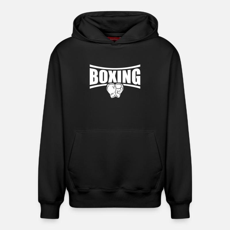 Boîtes de boxe - Sweat à capuche unisexe décontracté en coton biologique – de SPREAD - noir