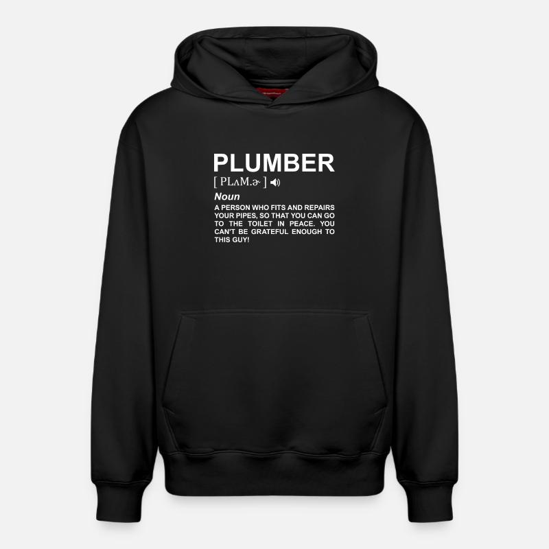 Définition du plombier - Sweat à capuche unisexe décontracté en coton biologique – de SPREAD - noir