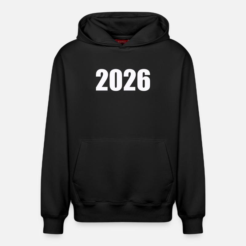 2026 - Sweat à capuche unisexe décontracté en coton biologique – de SPREAD - noir