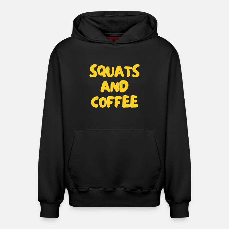 Squats et café - Sweat à capuche unisexe décontracté en coton biologique – de SPREAD - noir