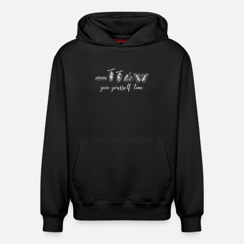 Graphique inspirant de fan papillon - Sweat à capuche unisexe décontracté en coton biologique – de SPREAD - noir