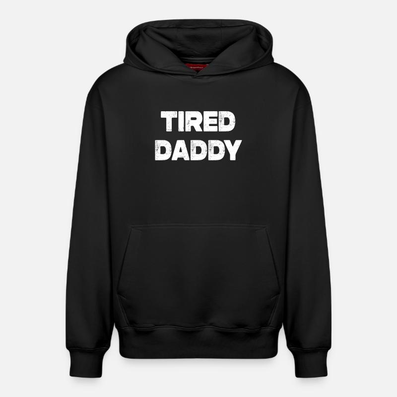 Papa fatigué - Sweat à capuche unisexe décontracté en coton biologique – de SPREAD - noir