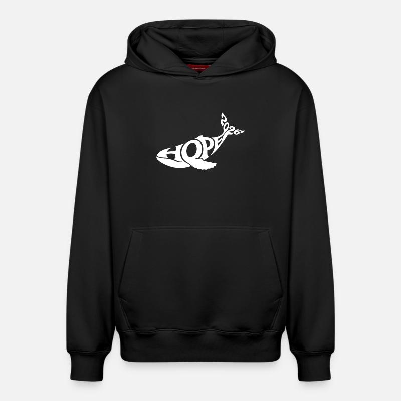 HOPE THE WHALE - Sweat à capuche unisexe décontracté en coton biologique – de SPREAD - noir