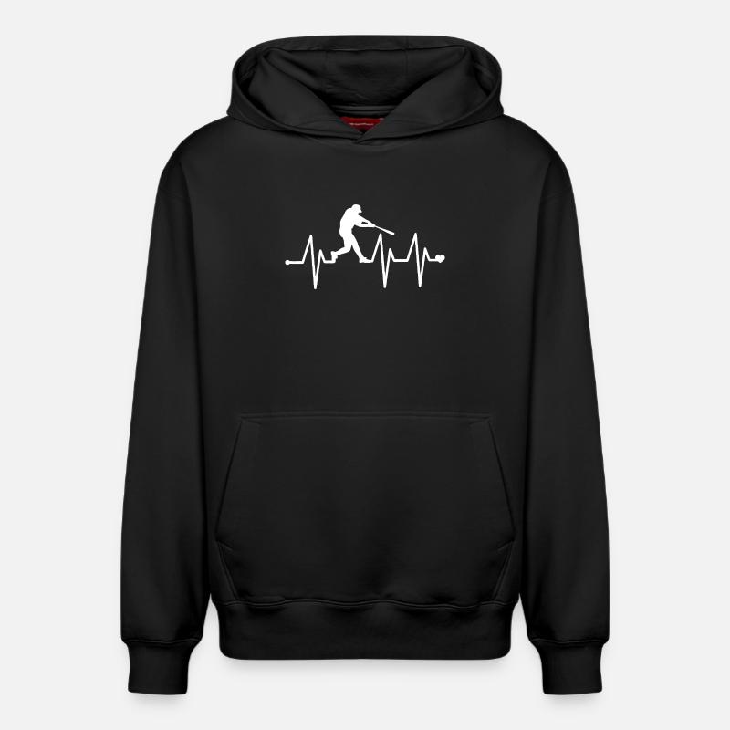 Heartbeat Baseball - Sweat à capuche unisexe décontracté en coton biologique – de SPREAD - noir