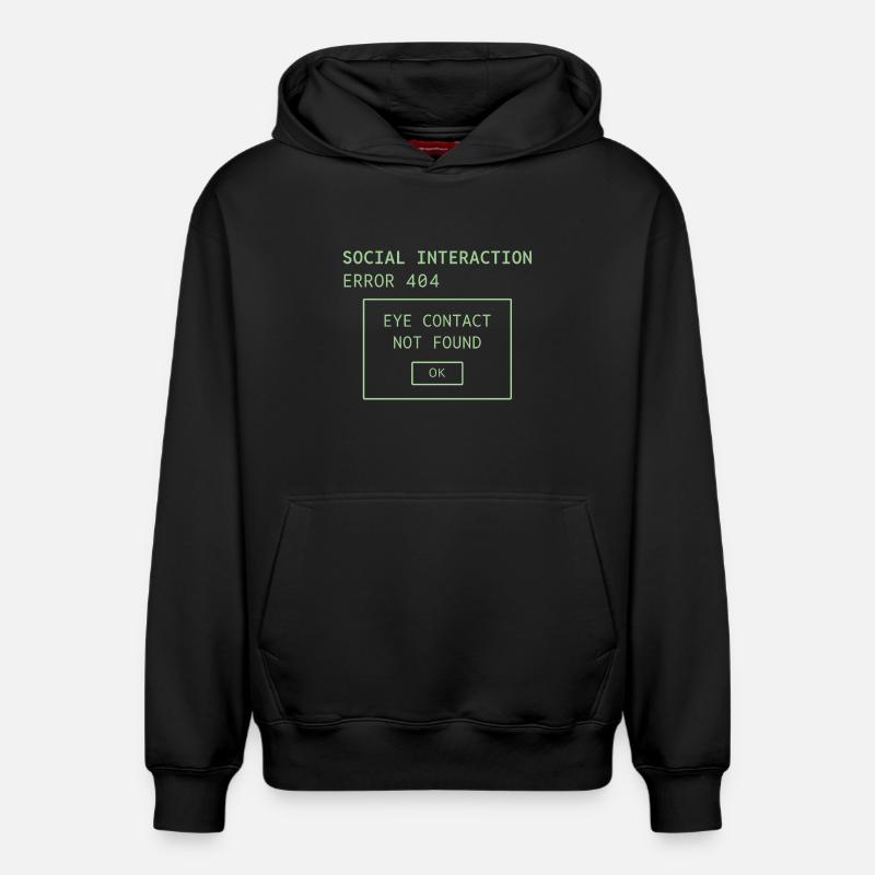 Erreur d’interaction sociale 404 - Sweat à capuche unisexe décontracté en coton biologique – de SPREAD - noir