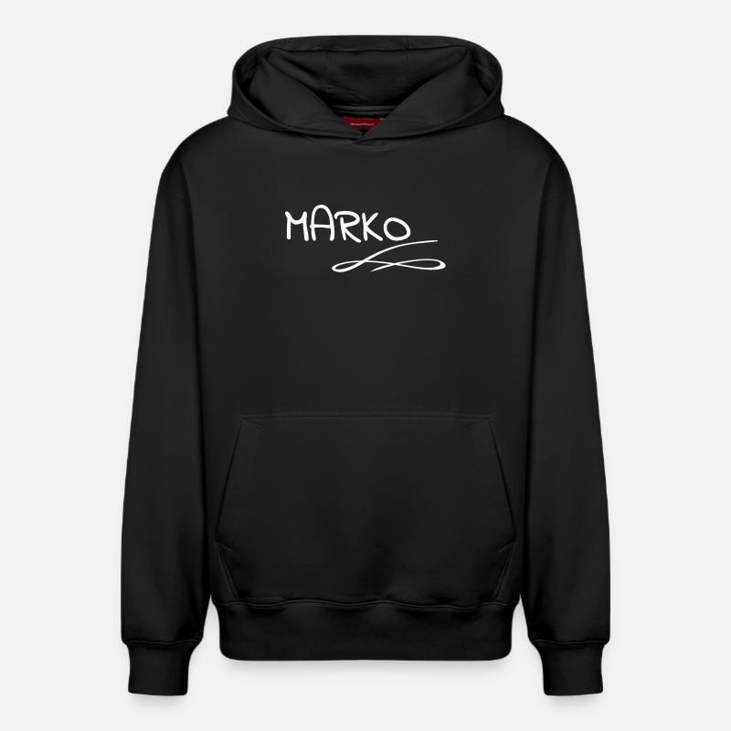 Nom : Marko - Sweat à capuche unisexe décontracté en coton biologique – de SPREAD - noir