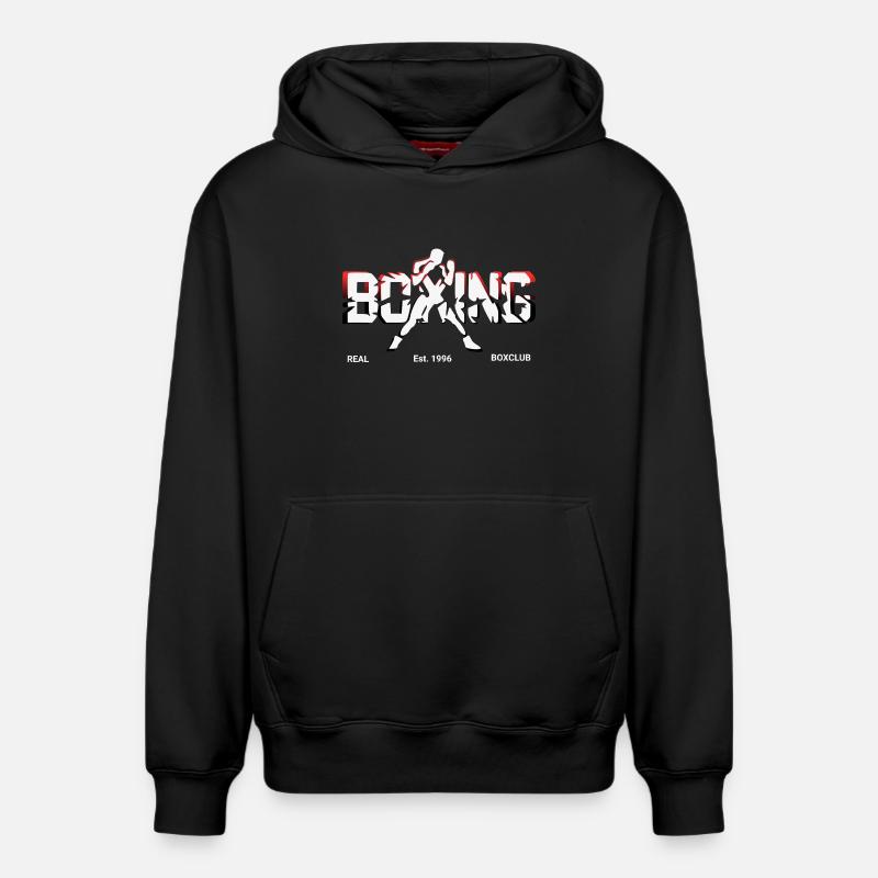 Logo boxe boxe - Sweat à capuche unisexe décontracté en coton biologique – de SPREAD - noir
