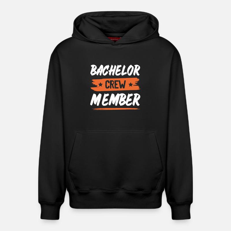Équipage Bachelor - Sweat à capuche unisexe décontracté en coton biologique – de SPREAD - noir