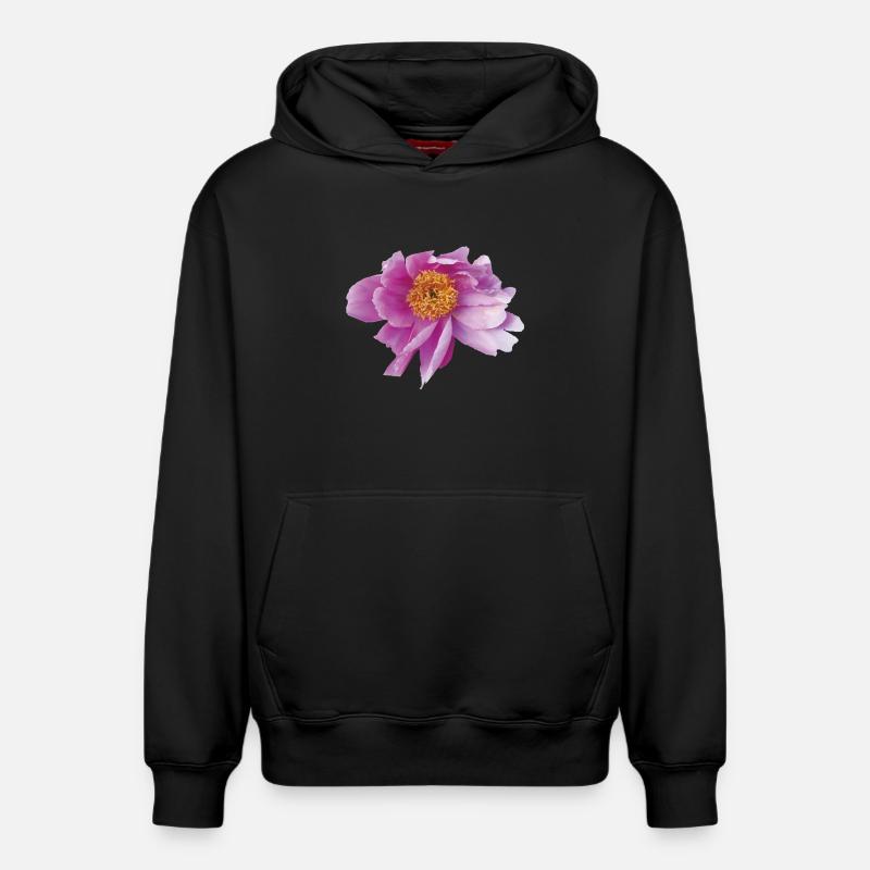 Peony_Dancing_in_Wind - Sweat à capuche unisexe décontracté en coton biologique – de SPREAD - noir