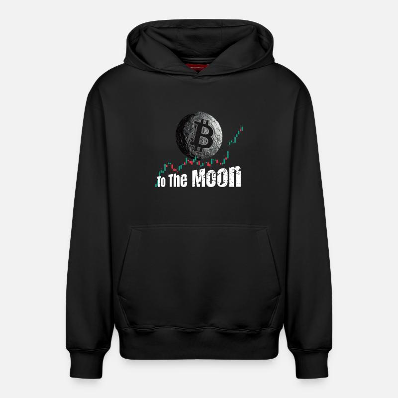 Bitcoin jusqu’à la Lune - Sweat à capuche unisexe décontracté en coton biologique – de SPREAD - noir