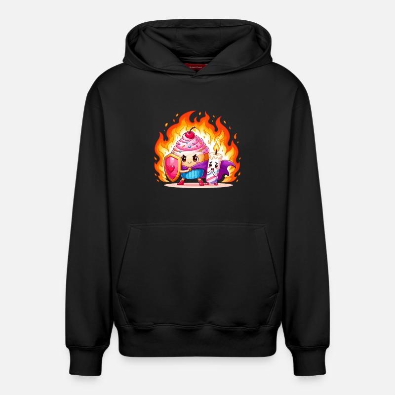Duo Héros Fire Cake - Sweat à capuche unisexe décontracté en coton biologique – de SPREAD - noir