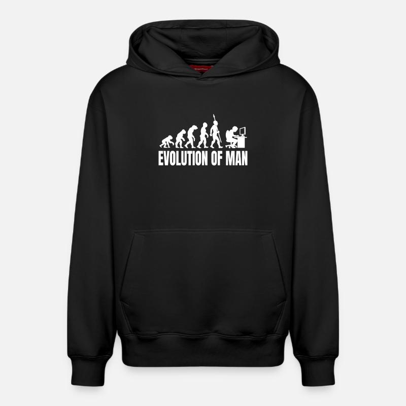 Programmeur Computer Freak Evolution Rétro - Sweat à capuche unisexe décontracté en coton biologique – de SPREAD - noir