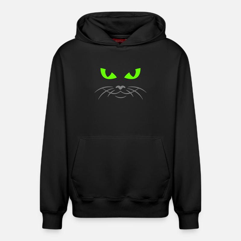 cat face - katzengesicht - Sweat à capuche unisexe décontracté en coton biologique – de SPREAD - noir