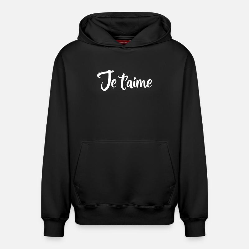 Je t'aime - Sweat à capuche unisexe décontracté en coton biologique – de SPREAD - noir