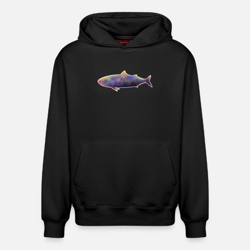 Mackerel.1 - Sweat à capuche unisexe décontracté en coton biologique – de SPREAD - noir