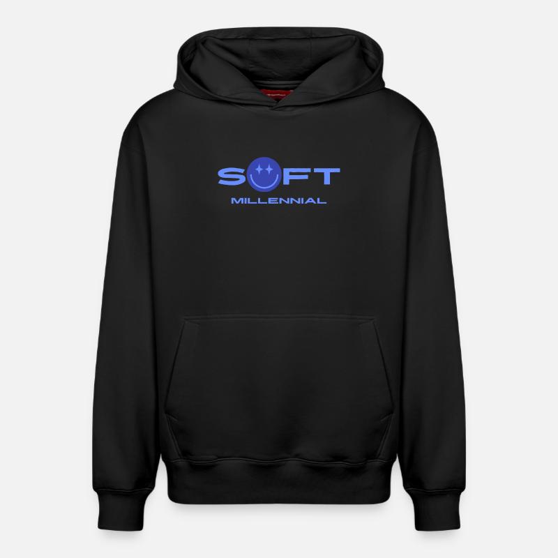 Soft Millennial Logo - Sweat à capuche unisexe décontracté en coton biologique – de SPREAD - noir