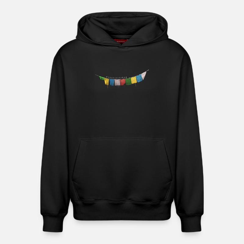 Drapeaux de prière - Sweat à capuche unisexe décontracté en coton biologique – de SPREAD - noir