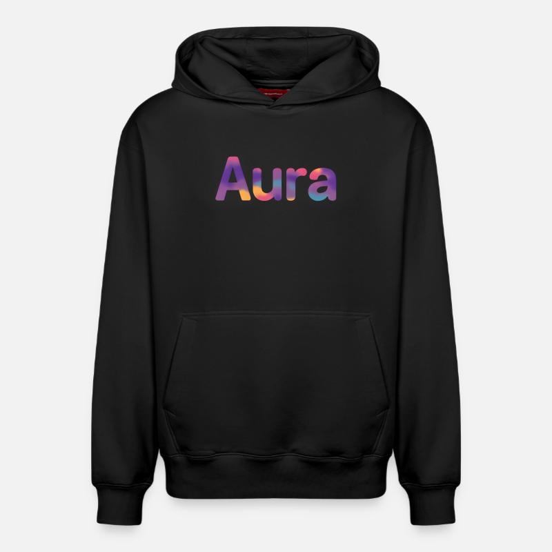 Aura - Sweat à capuche unisexe décontracté en coton biologique – de SPREAD - noir