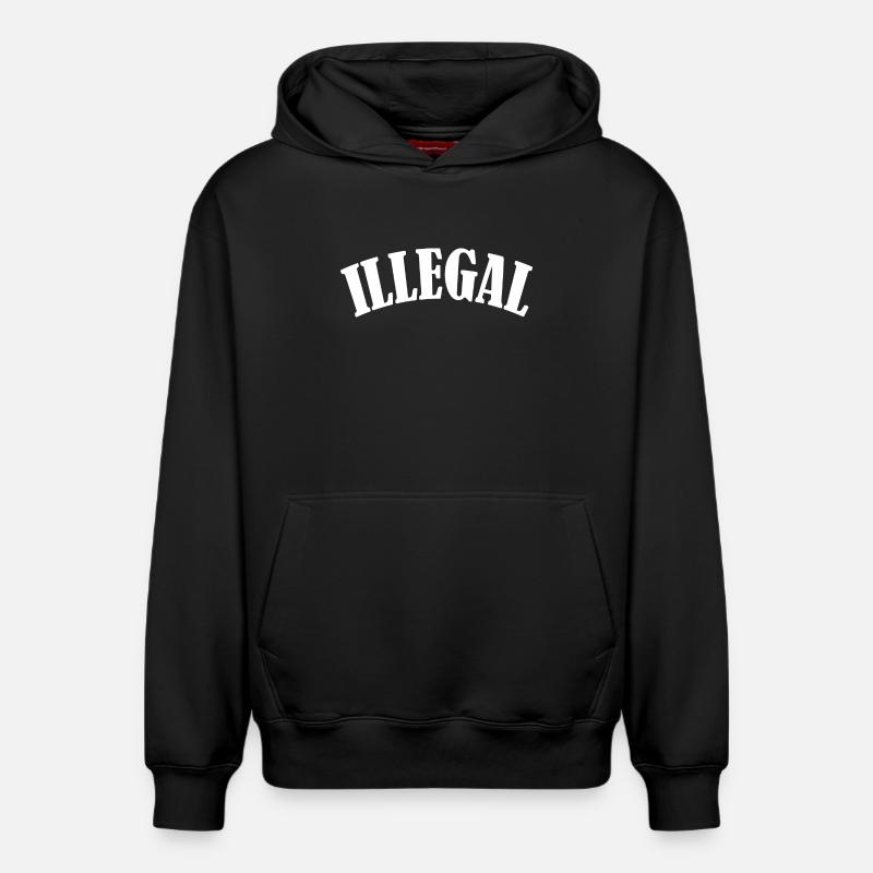 démo illégale illégalement illégale - Sweat à capuche unisexe décontracté en coton biologique – de SPREAD - noir