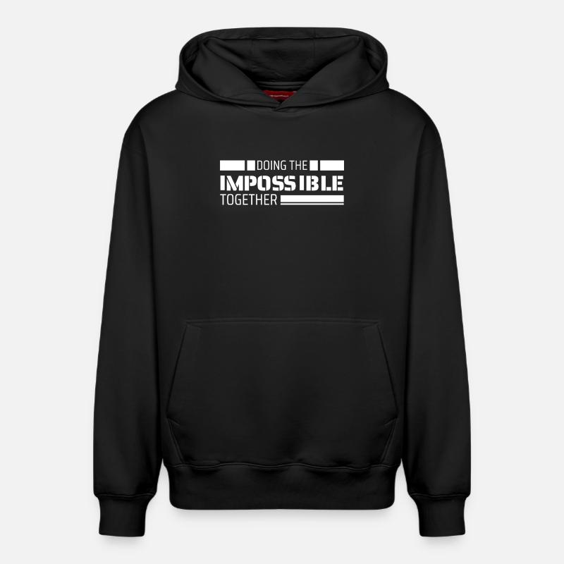 Réaliser l’impossible ensemble - Sweat à capuche unisexe décontracté en coton biologique – de SPREAD - noir