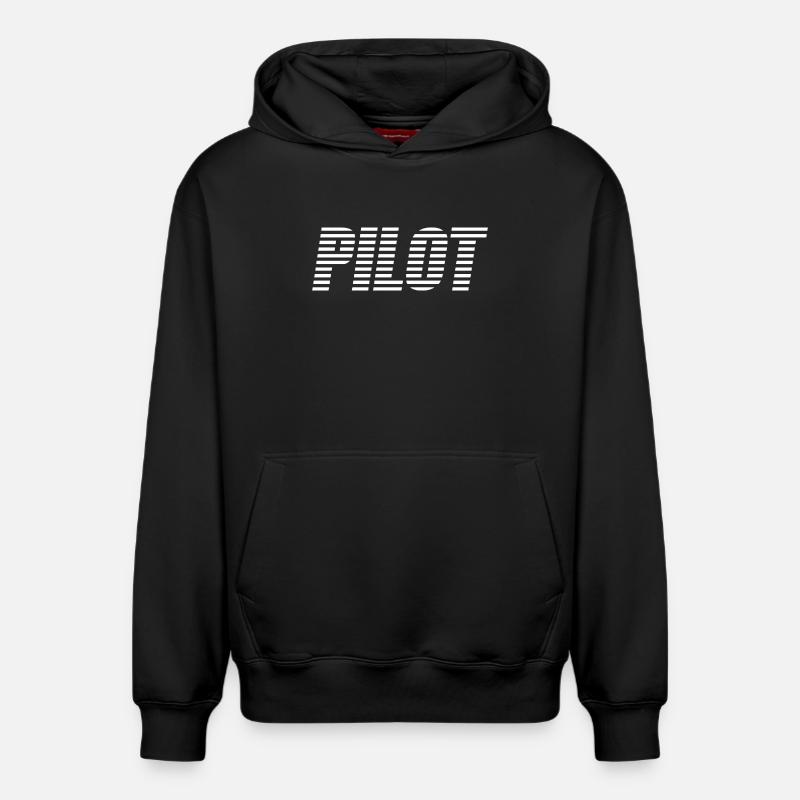 pilote - Sweat à capuche unisexe décontracté en coton biologique – de SPREAD - noir