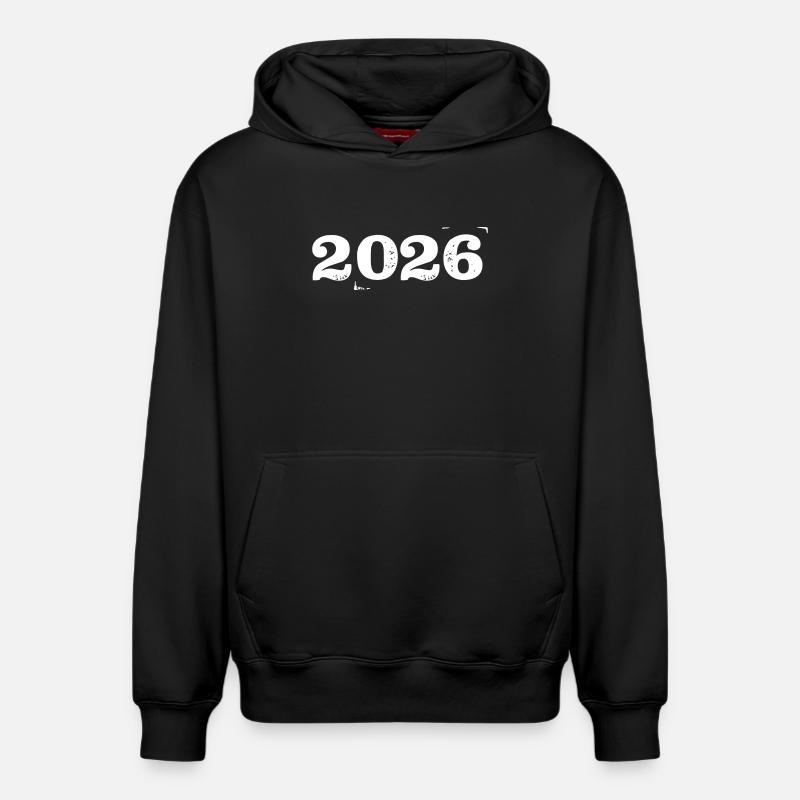 Année 2026 - Sweat à capuche unisexe décontracté en coton biologique – de SPREAD - noir