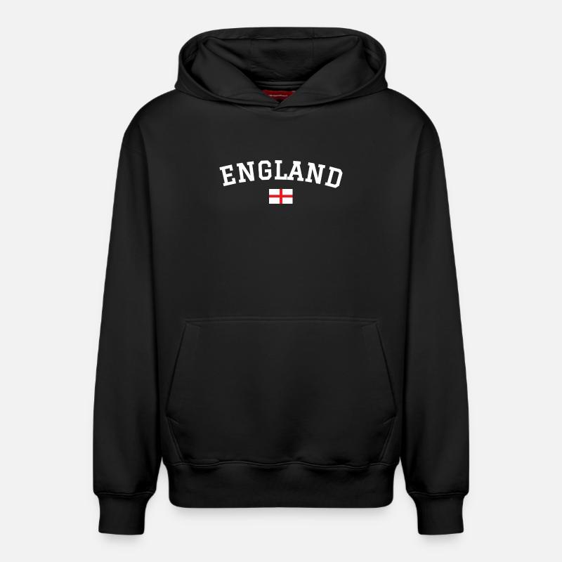 Drapeau anglais Dessin blanc - Sweat à capuche unisexe décontracté en coton biologique – de SPREAD - noir