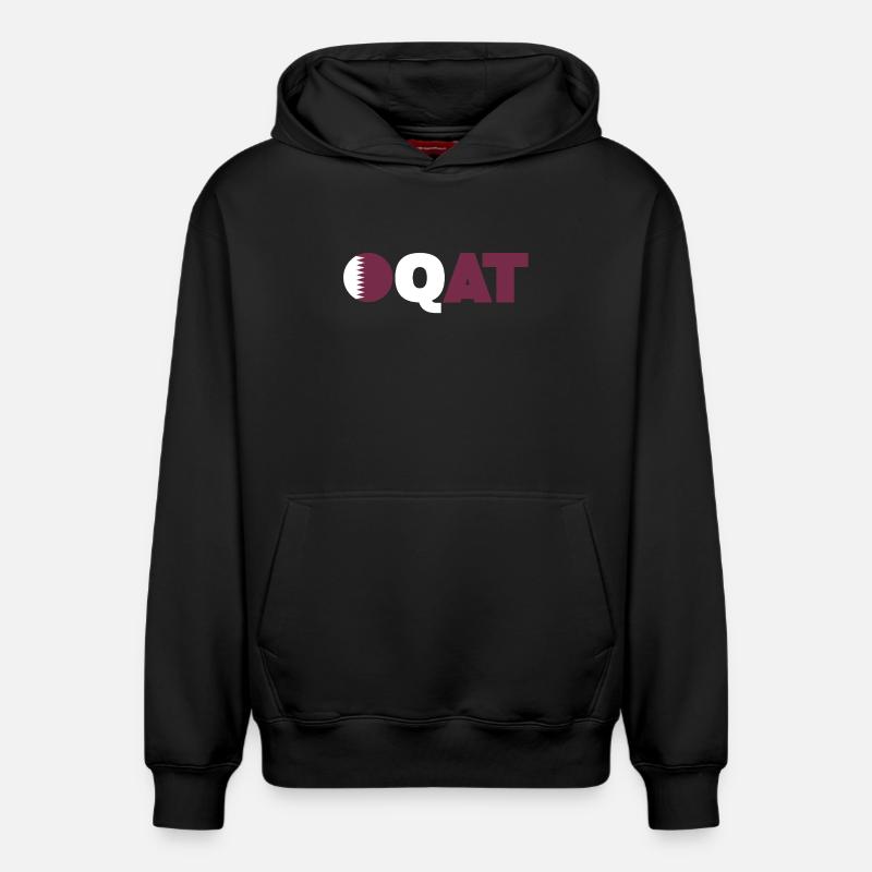 Qatar - Sweat à capuche unisexe décontracté en coton biologique – de SPREAD - noir