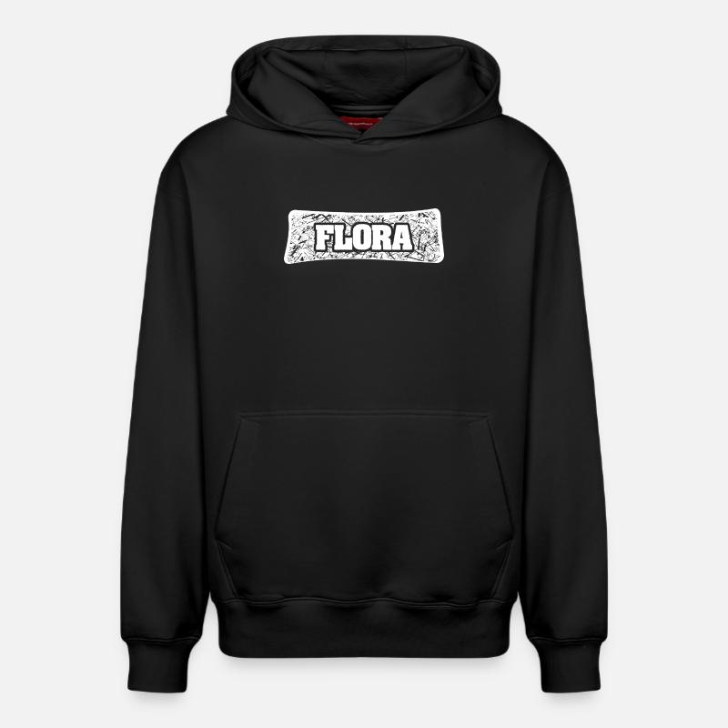 Flora comme nom - Sweat à capuche unisexe décontracté en coton biologique – de SPREAD - noir
