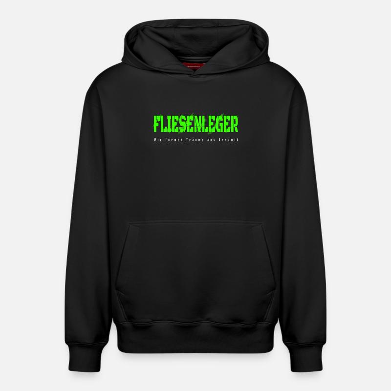 Fliesenleger Design - Relaxed Unisex Organic Hoodie – von SPREAD - Schwarz