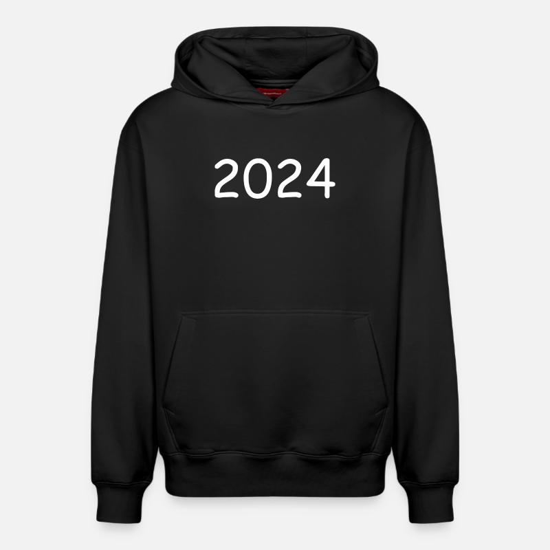 2024 année blanc - Sweat à capuche unisexe décontracté en coton biologique – de SPREAD - noir