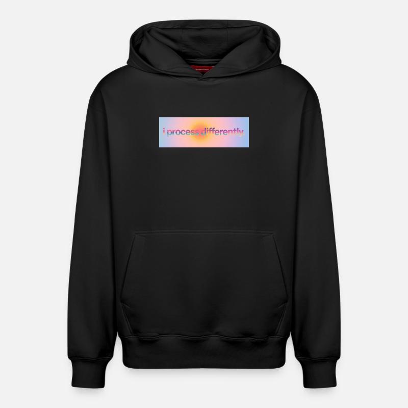 I process differently - Relaxed Unisex Organic Hoodie – von SPREAD - Schwarz