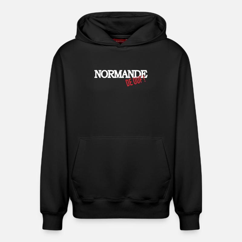 Normande de ouf - Sweat à capuche unisexe décontracté en coton biologique – de SPREAD - noir
