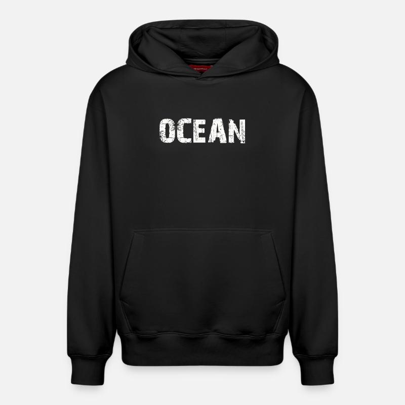 OCÉAN - Sweat à capuche unisexe décontracté en coton biologique – de SPREAD - noir