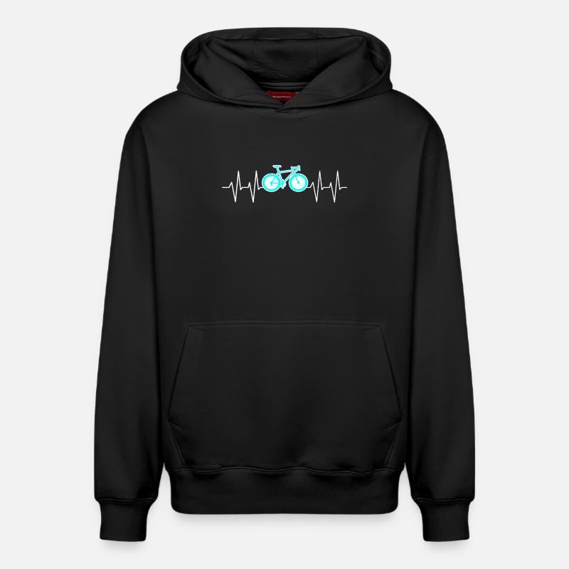 Cyclisme Heartbeat - Sweat à capuche unisexe décontracté en coton biologique – de SPREAD - noir