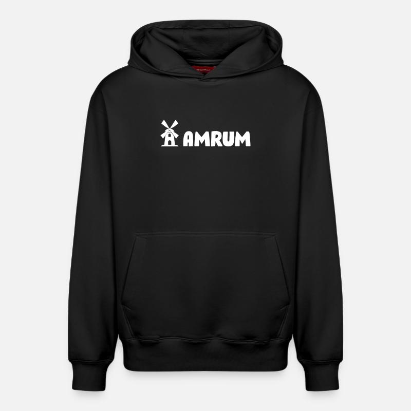 Moulin à vent d’Amrum - Sweat à capuche unisexe décontracté en coton biologique – de SPREAD - noir