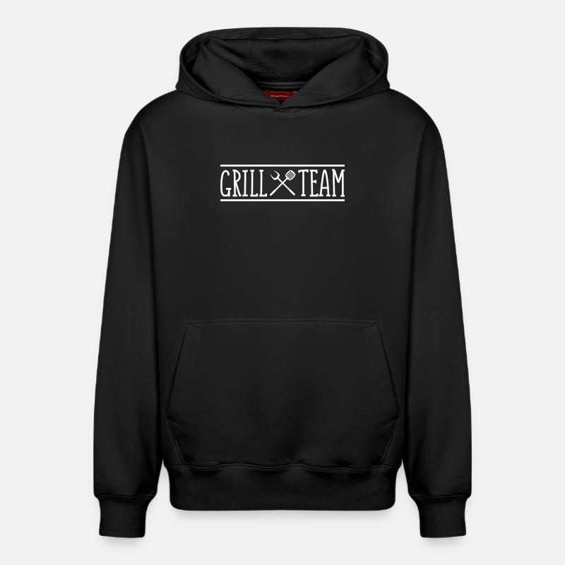 grill_team - Sweat à capuche unisexe décontracté en coton biologique – de SPREAD - noir
